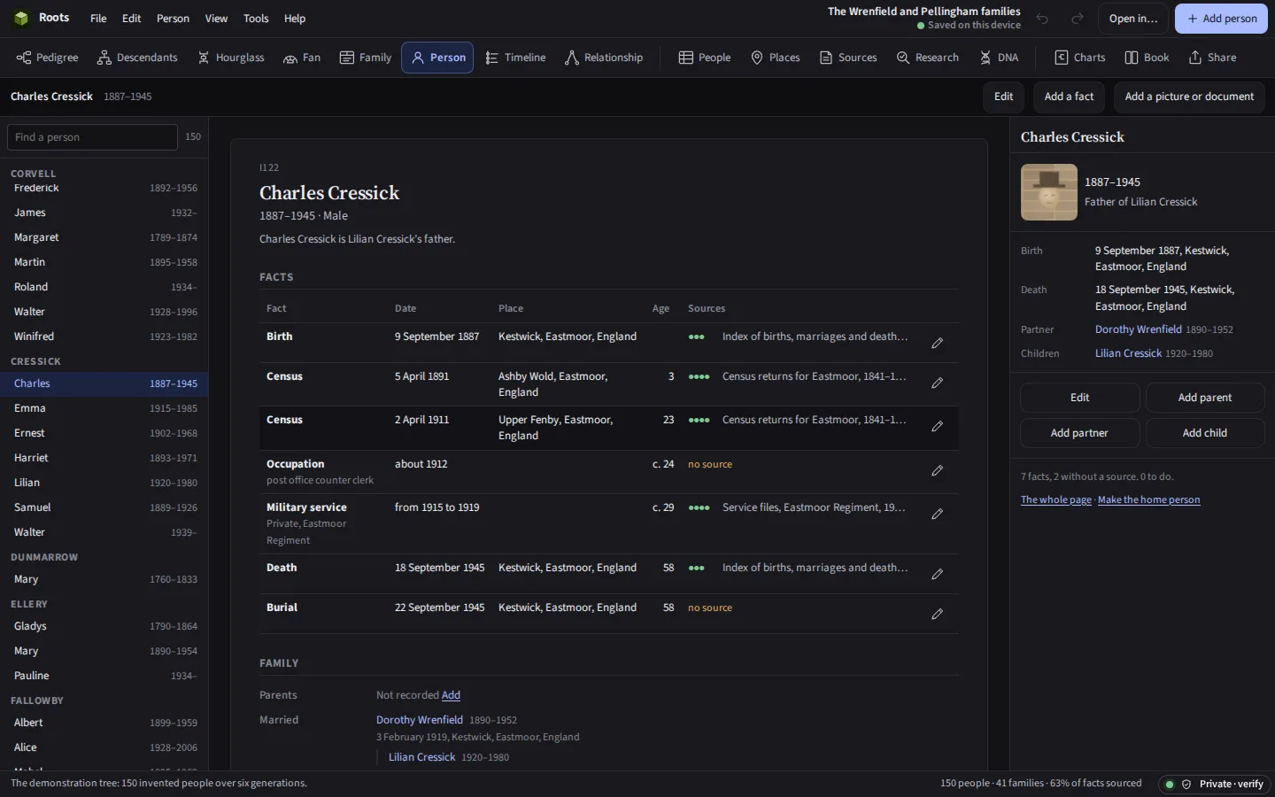 The same page in the dark theme